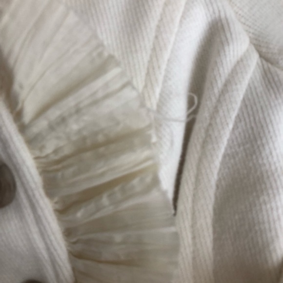 Free People Military Ruffle Jacket in Ivory Size 4 - Picture 12 of 16